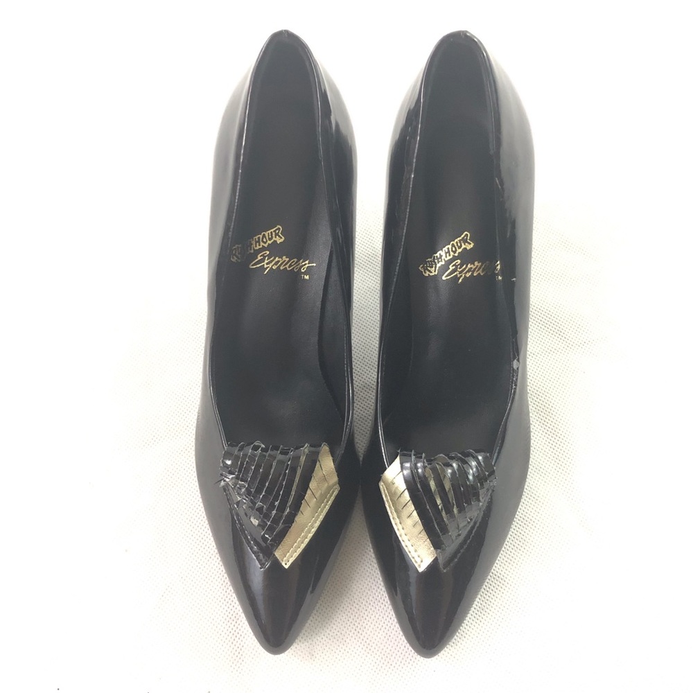 Rush Hour Express Come Heel Point Toe Pumps Heart